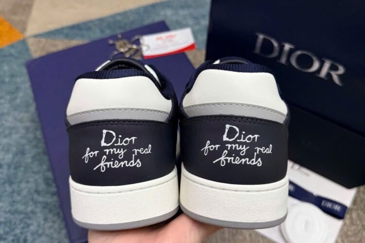 Giày Dior B27 x Hylton Nel Oblique Galaxy Navy Blue Xanh Trắng