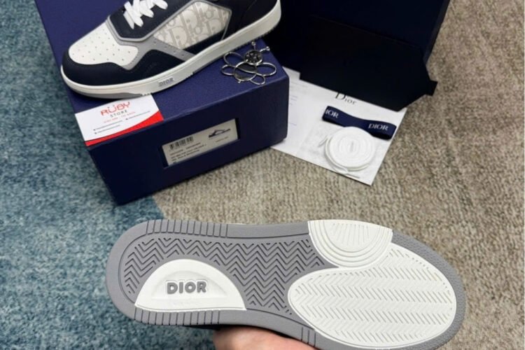 Giày Dior B27 x Hylton Nel Oblique Galaxy Navy Blue Xanh Trắng