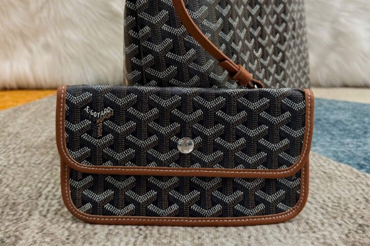 Túi Goyard Saint Louis PM Tote Black Tan Bag Canvas Màu đen Nâu