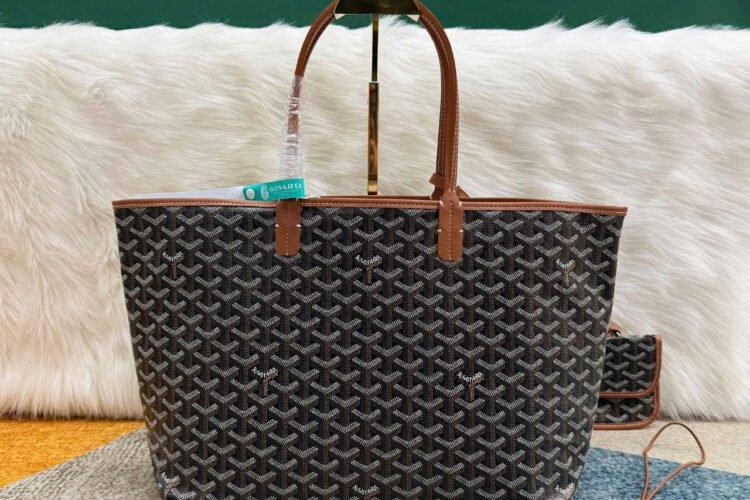Túi Goyard Saint Louis PM Tote Black Tan Bag Canvas Màu đen Nâu