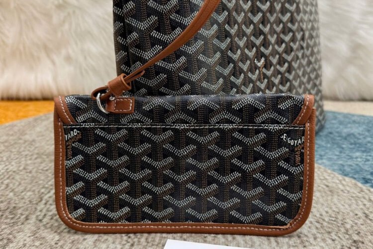 Túi Goyard Saint Louis PM Tote Black Tan Bag Canvas Màu đen Nâu