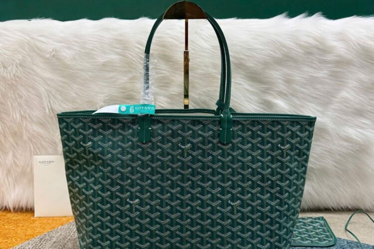 Túi Goyard Saint Louis PM Tote Green Bag Canvas Màu Xanh