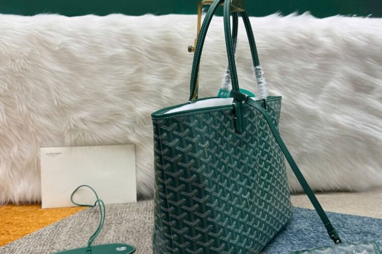 Túi Goyard Saint Louis PM Tote Green Bag Canvas Màu Xanh