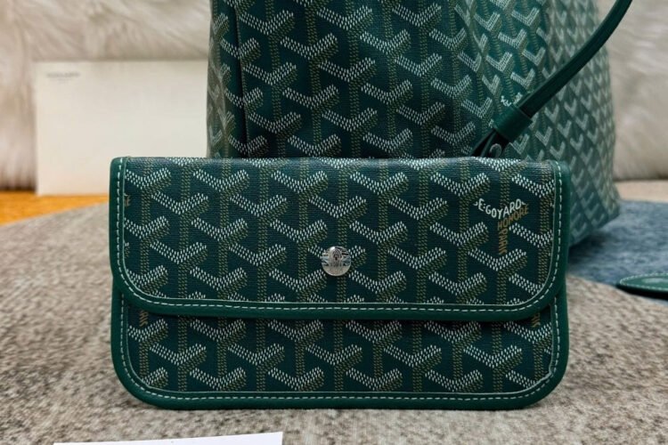Túi Goyard Saint Louis PM Tote Green Bag Canvas Màu Xanh