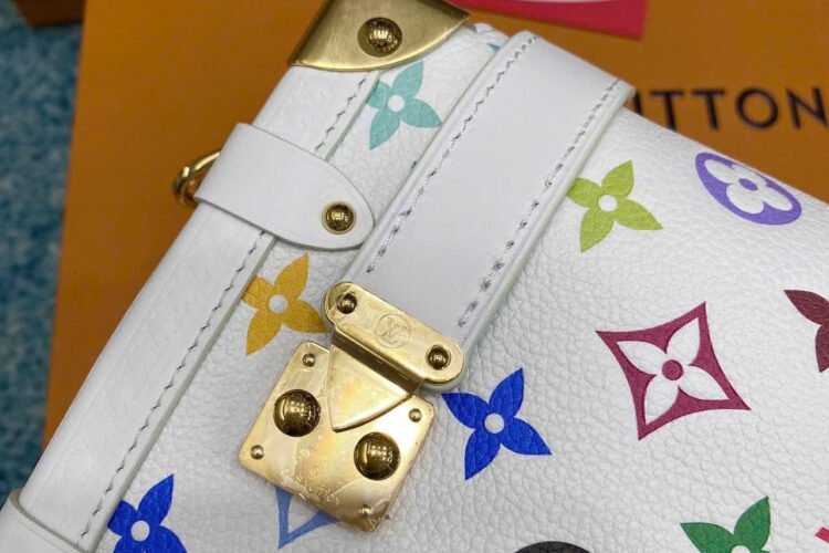 Túi LV x TM Side Trunk MM M14046 Multicolor White Leather Trắng