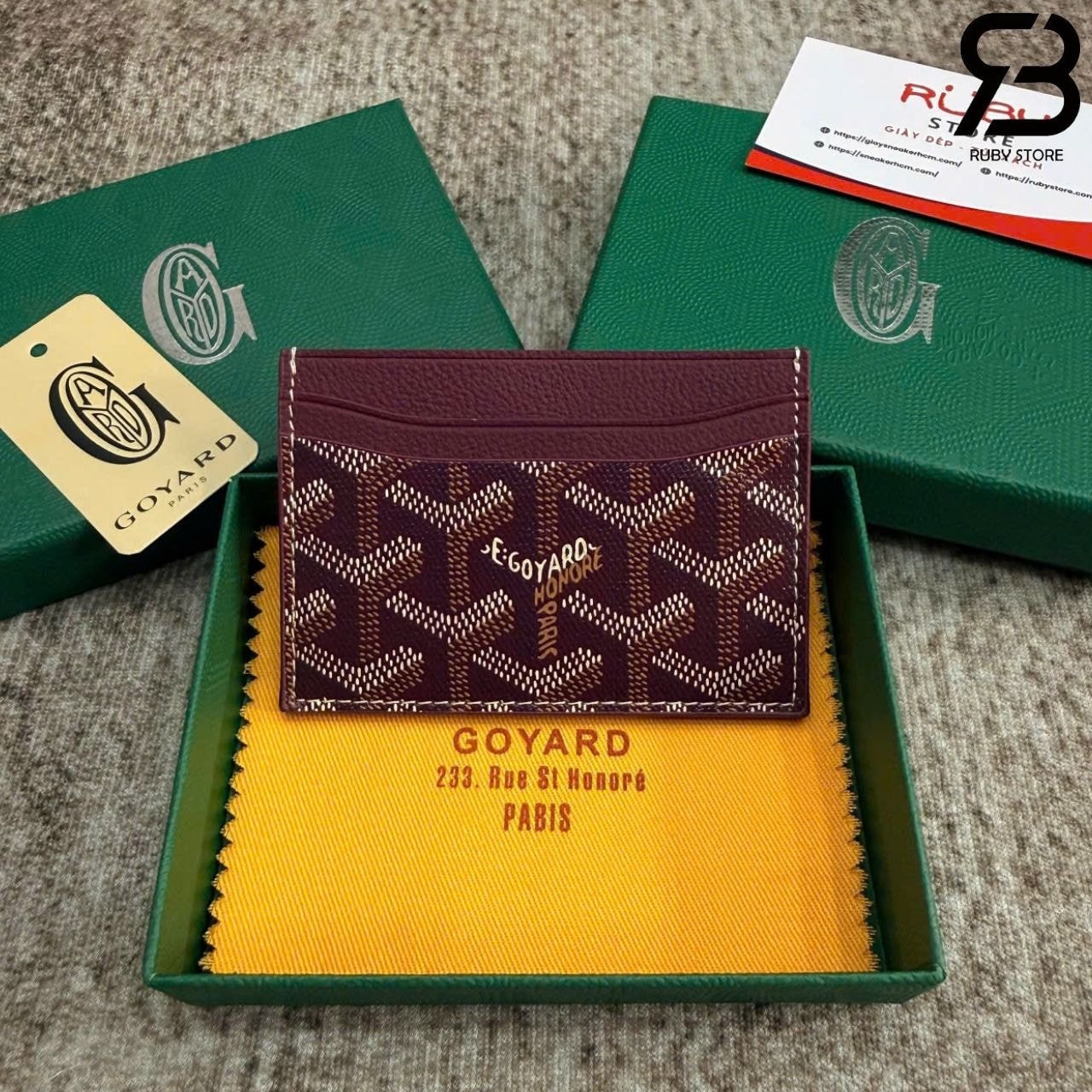 Ví Goyard Saint Sulpice Card Wallet Burgundy Màu đỏ