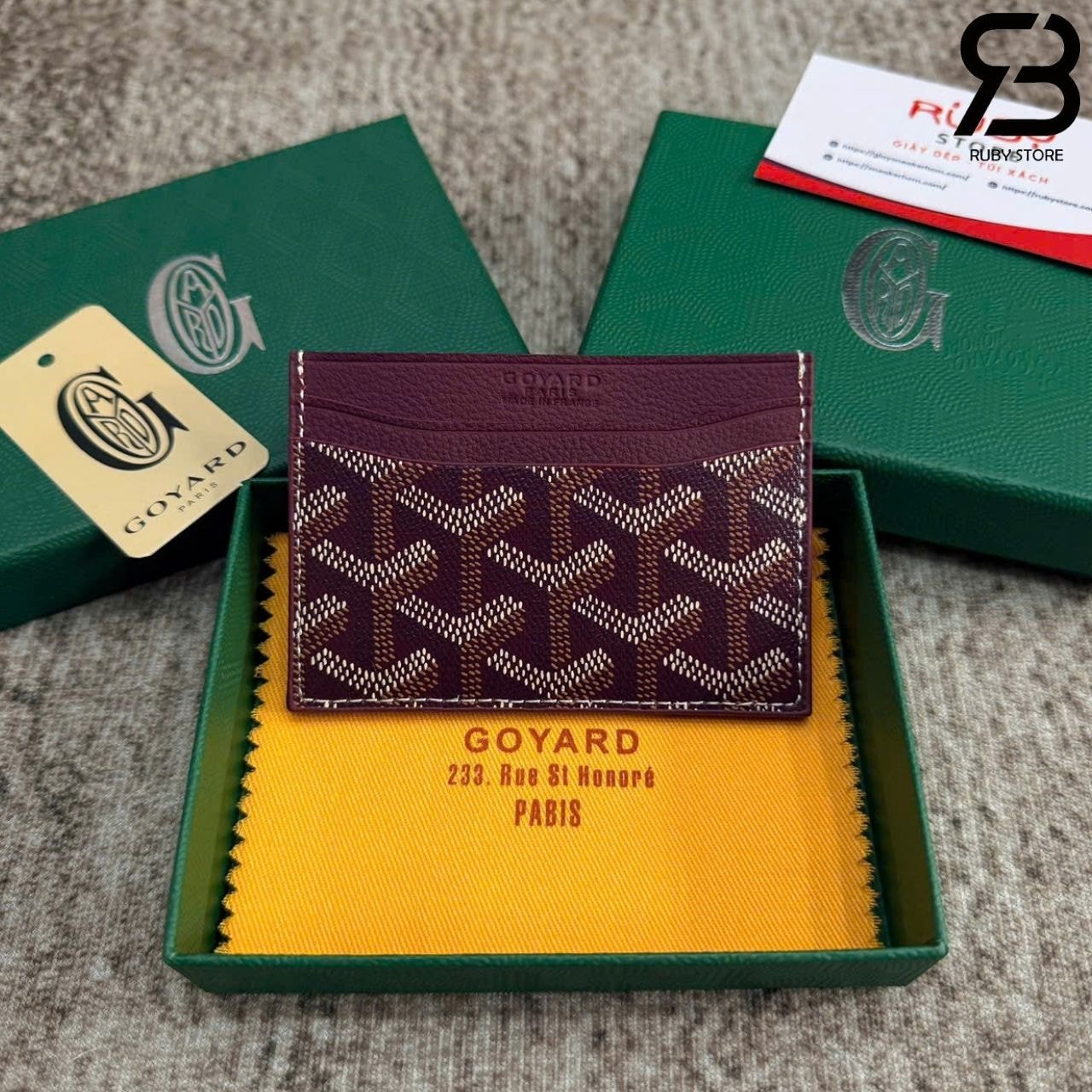 Ví Goyard Saint Sulpice Card Wallet Burgundy Màu đỏ