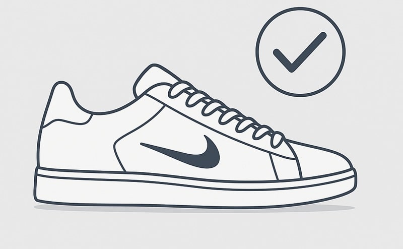 kiểm tra logo trên đôi giày replica