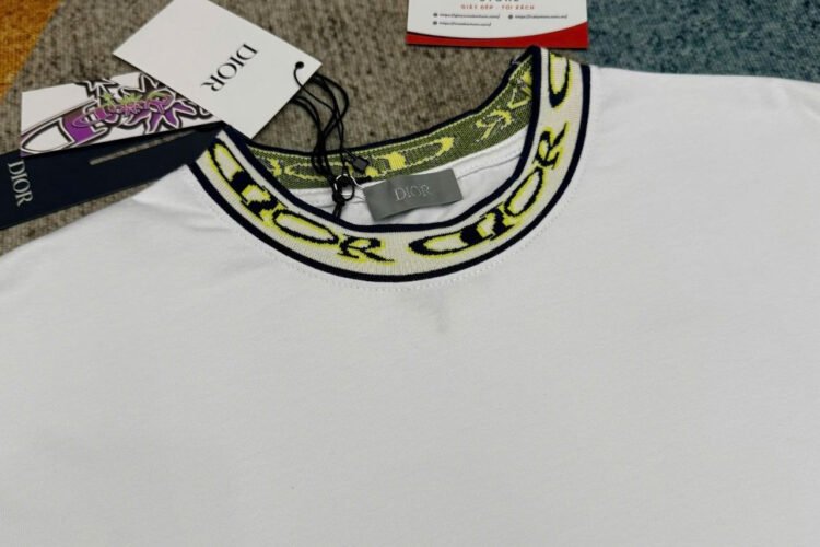 Áo Thun Dior and Lewis Hamilton T-shirt Relaxed Fit White Cotton Jersey Trắng