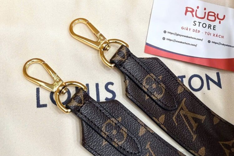 Dây Túi LV Bandouliere Shoulder Strap Monogram Black Nâu Đen
