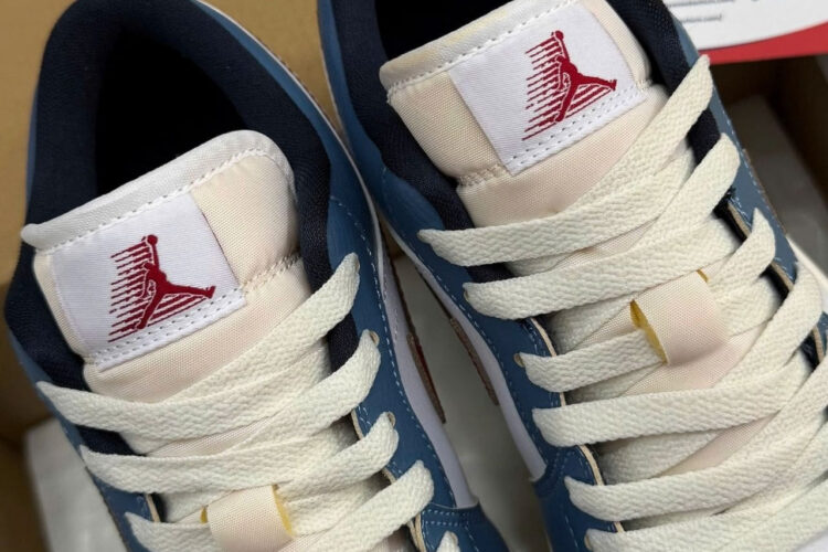 Giày Air Jordan 1 Low Motion Màu Trắng Xanh Dương