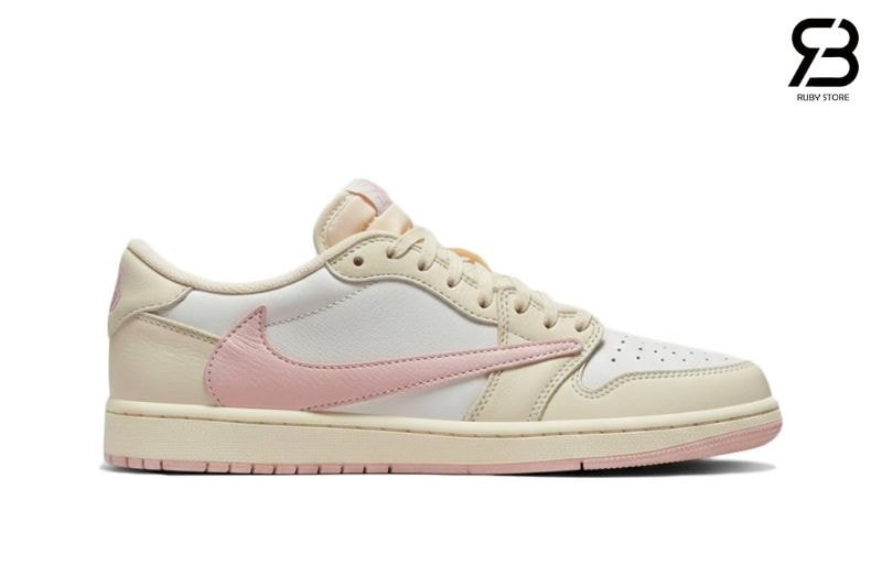 Giày Air Jordan 1 Low OG Travis Scott Muslin Shy Pink Trắng Hồng