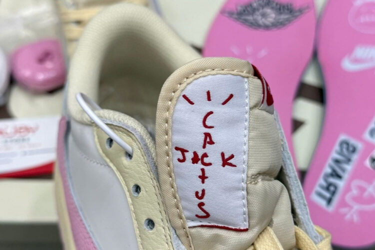 Giày Air Jordan 1 Low OG Travis Scott Muslin Shy Pink Trắng hồng