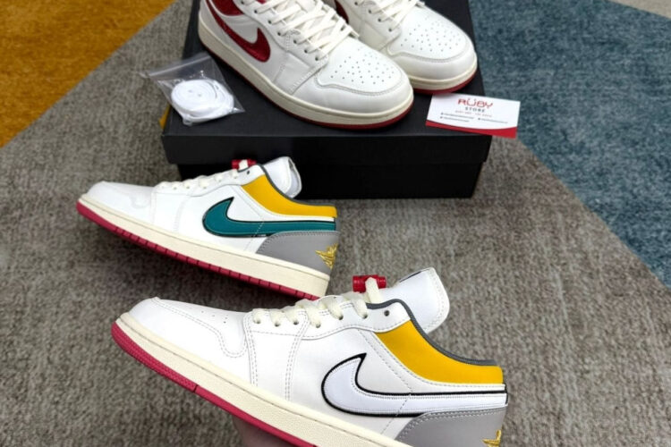 Giày Air Jordan 1 Low Premium Sail Yellow Ochre Màu Kem Vàng