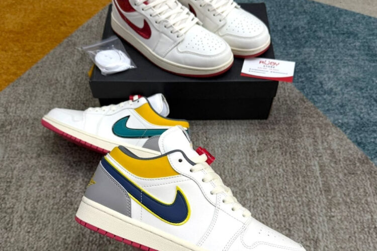 Giày Air Jordan 1 Low Premium Sail Yellow Ochre Màu Kem Vàng