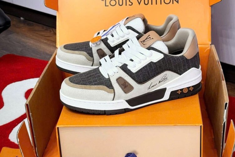 Giày Louis Vuitton LV Trainer Outdoor Brown Canvas And Leather Màu Nâu
