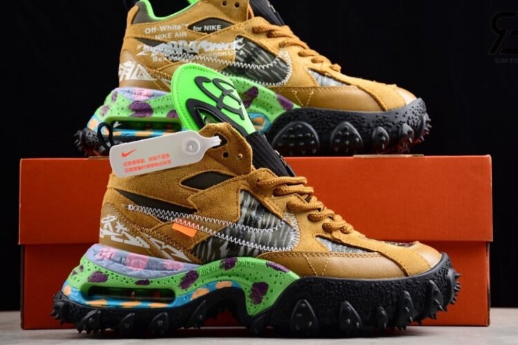 Giày Nike x Off-White Terra Forma Wheat Green Strike Nâu Xanh Lá