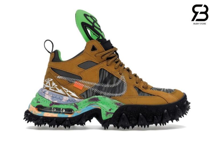 Giày Nike x Off-White Terra Forma Wheat Green Strike Nâu Xanh Lá