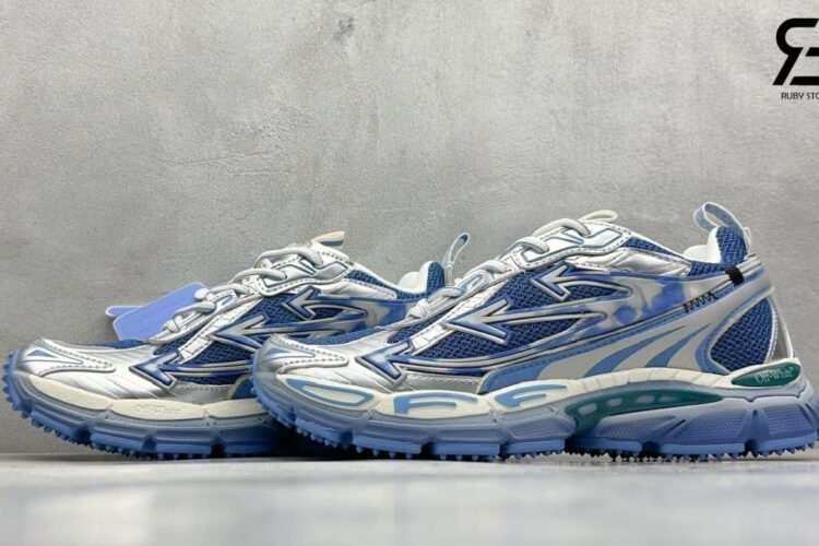 Giày Off-White Be Right Back Silver Blue Màu Bạc Xanh Dương
