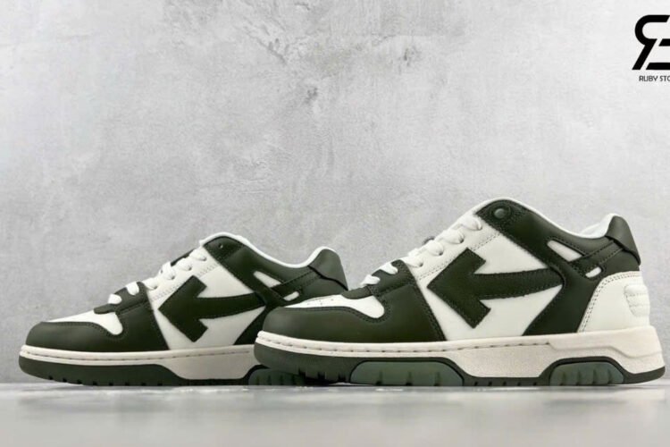 Giày Off-White Out Of Office Military Green White Xanh Lá