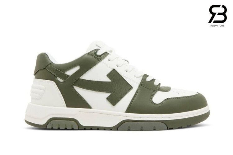 Giày Off-White Out Of Office Military Green White Xanh Lá