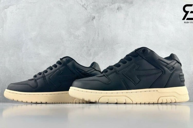 Giày Off-White Out Of Office OOO Black Cream Đen Kem