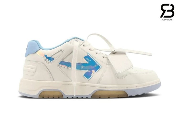 Giày Off-White Out Of Office White Iridescent Blue Trắng Xanh Nhạt