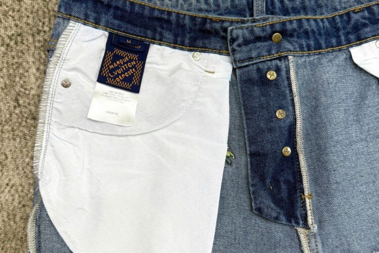 Qu§n Jean LV Animal Embroidered Denim Pants Họa tiết động vật