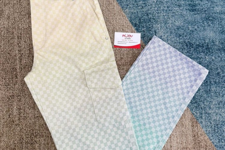 Quần Jean LV Gradient Damier Denim Cargo Pants