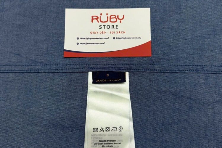 Quần Short LV Embroidered Chambray Shorts Xanh Dương