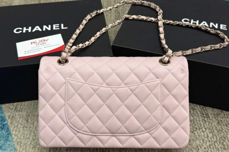Túi CN Classic Medium Light Pink Caviar GHW Hồng