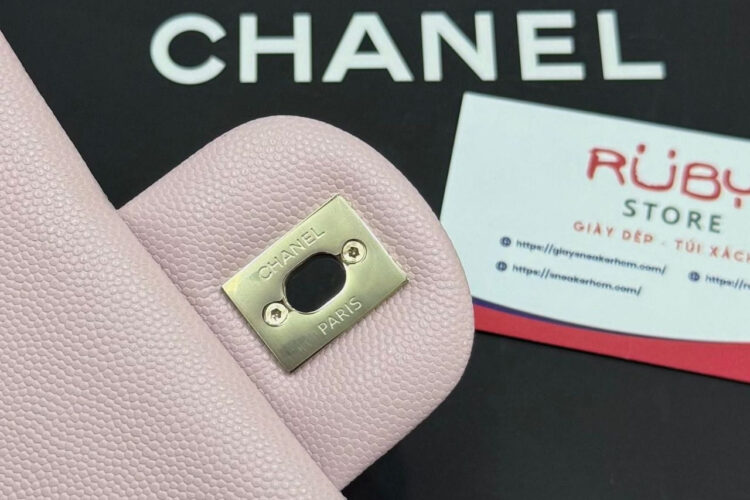 Túi CN Classic Medium Light Pink Caviar GHW Hồng