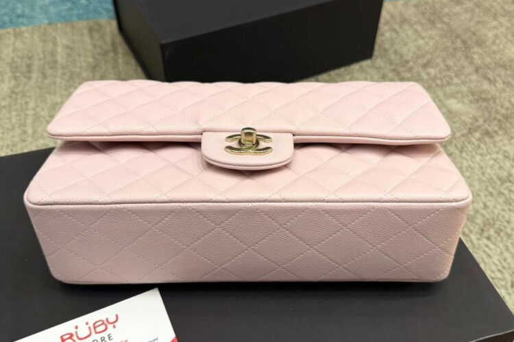 Túi CN Classic Medium Light Pink Caviar GHW Hồng