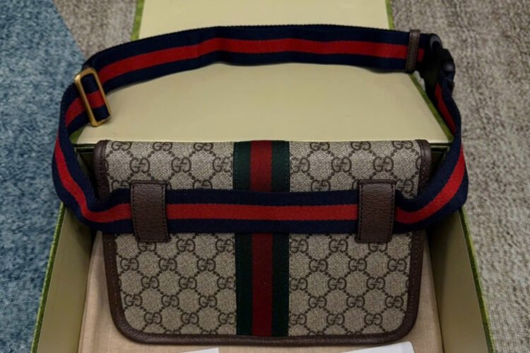 Túi Gucci Ophidia GG Small Belt Bag Beige Ebony Supreme Nâu Be