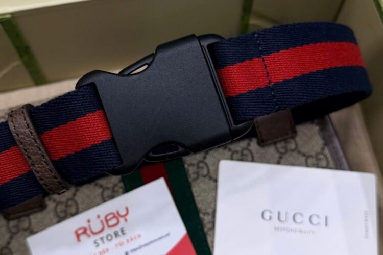 Túi Gucci Ophidia GG Small Belt Bag Beige Ebony Supreme Nâu Be Best Deal - Ảnh 8
