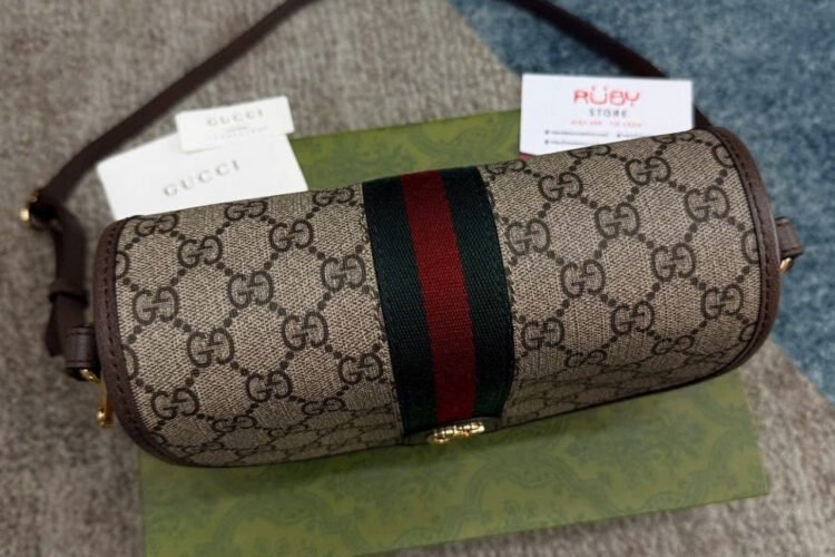 Túi Gucci Ophidia Small Shoulder Bag Beige Ebony GG Supreme