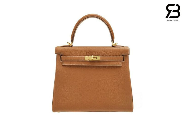 Túi Hermes Kelly 25 Gold Togo GHW Màu Nâu