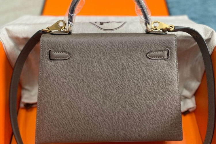 Túi Hermes Kelly 25 Gris Etain Epsom GHW Da Nhập May Tay Sale