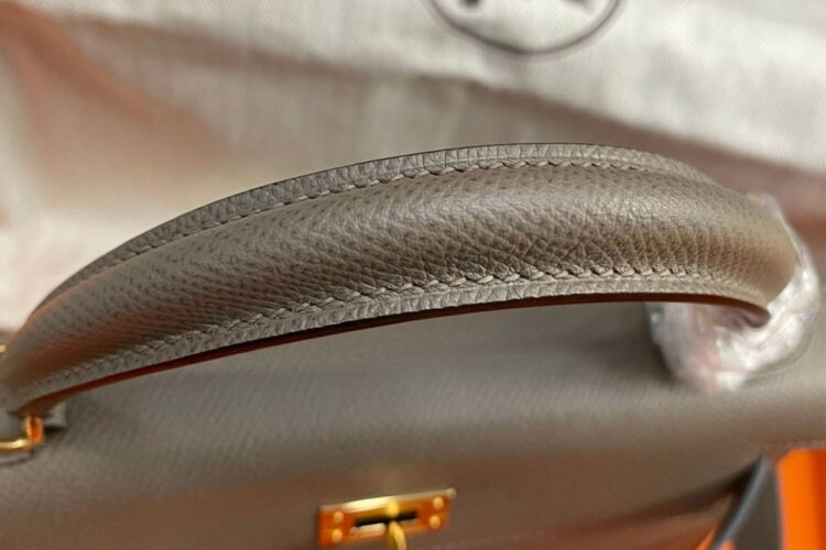 Túi Hermes Kelly 25 Gris Etain Epsom GHW Da Nhập May Tay Sale