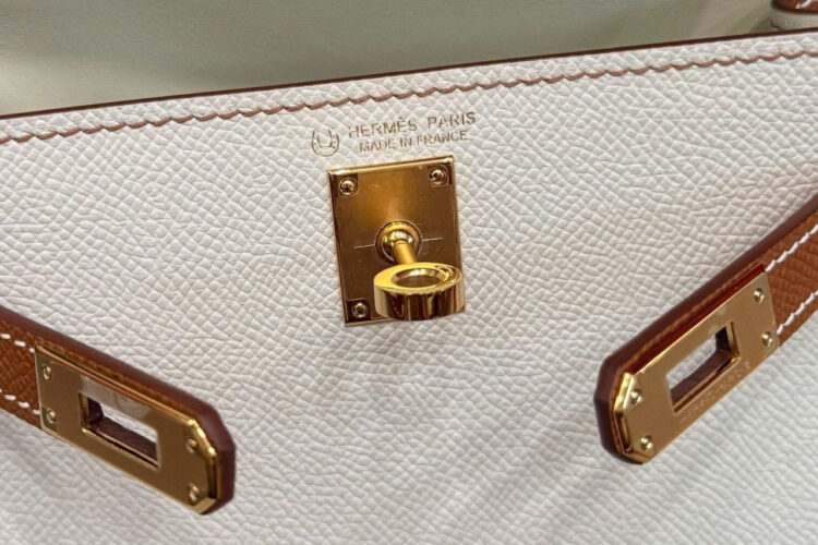 Túi Hermes Mini Kelly II Craie Gold Epsom GHW Màu Kem Nâu