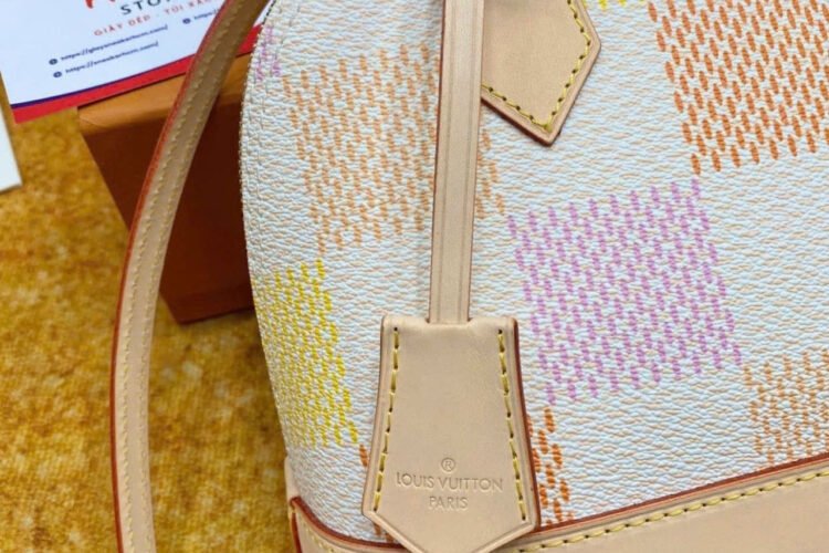 Túi LV Alma BB N40516 Peach Giant Damier Màu Trắng Be