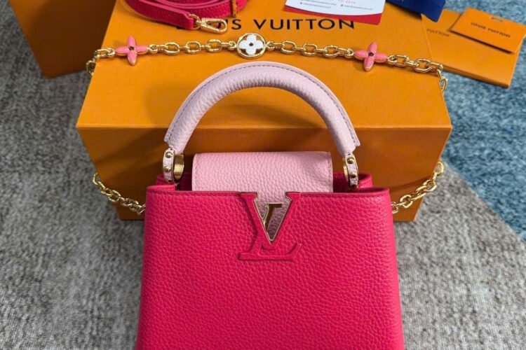 Túi LV Capucines Mini Rose Pondicherry Flower Chain 21CM Hồng