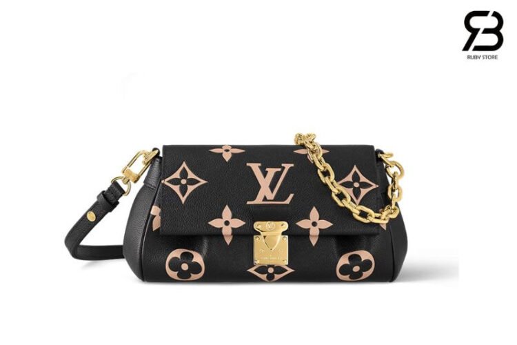 Túi LV Favorite M45859 Black Beige Monogram Empreinte Đen Be