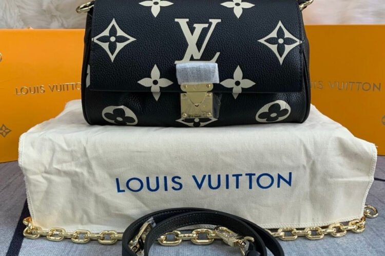 Túi LV Favorite M45859 Black Beige Monogram Empreinte Đen Be