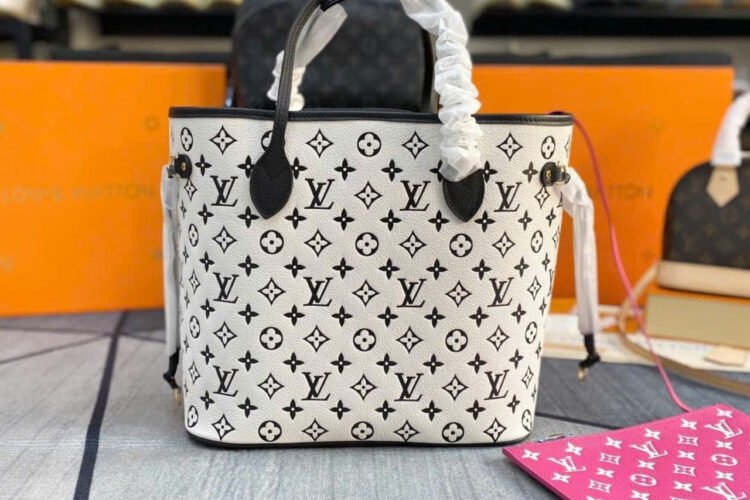 Túi LV Neverfull Tote Bag Black White Pink M46103 Trắng Đen Hồng