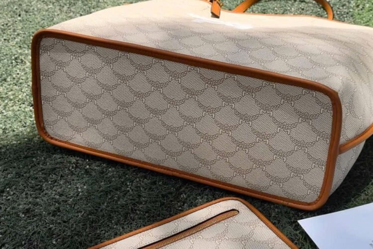 Túi MCM Medium Himmel Shopper in Lauretos Oatmeal Màu Be Nâu