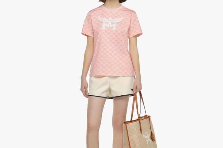 Túi MCM Medium Himmel Shopper in Lauretos Oatmeal Màu Be Nâu