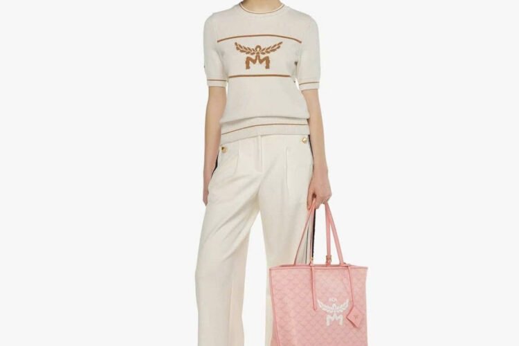 Túi MCM Medium Himmel Shopper in Lauretos Silver Pink Màu Bạc Hồng