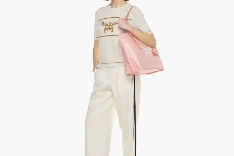 Túi MCM Medium Himmel Shopper in Lauretos Silver Pink Màu Bạc Hồng