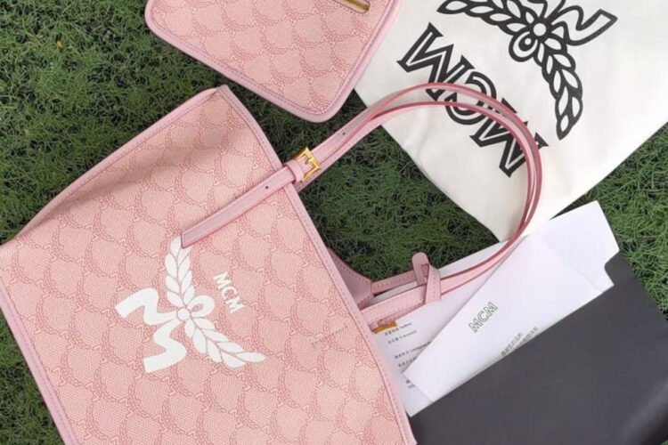 Túi MCM Mini Himmel Shopper in Lauretos Silver Pink Màu bạc hồng